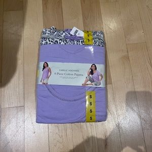 Women’s Carole Hochman 4-Piece Cotton Purple Pajamas Size S